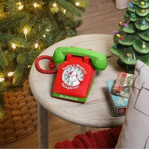 New in Box-Mr. Christmas Magical Telephone Festive Red and Green Toy